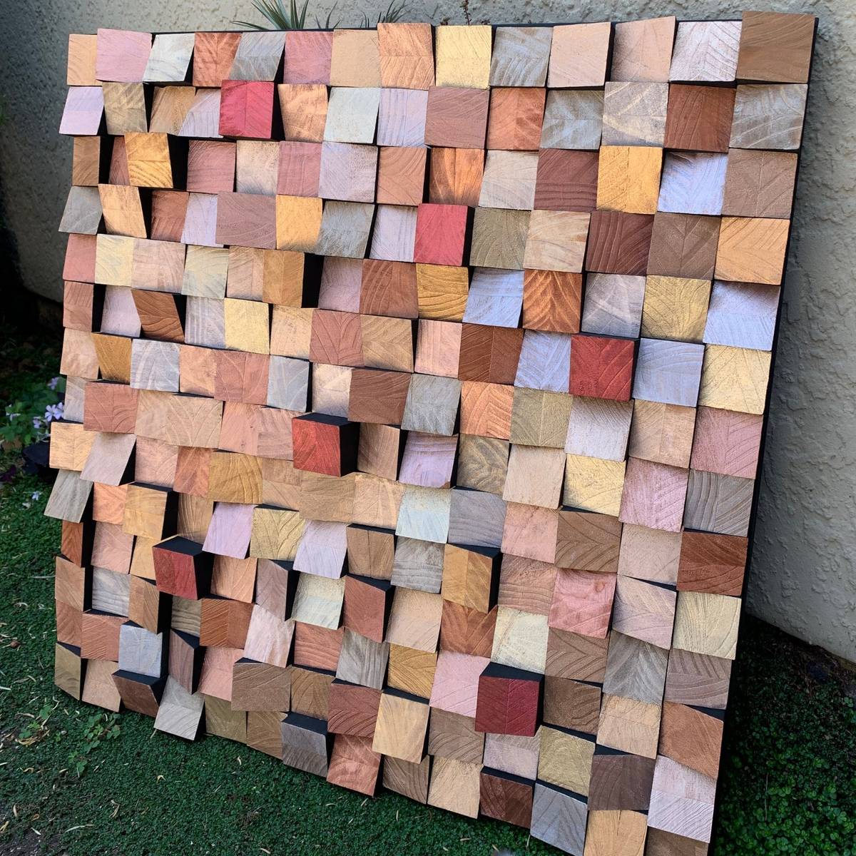 Painted Acoustic Wall Panel – Liquid Metal Finish | One - of - a - Kind Wooden Wall Art - Andrea madeWood Wall Art