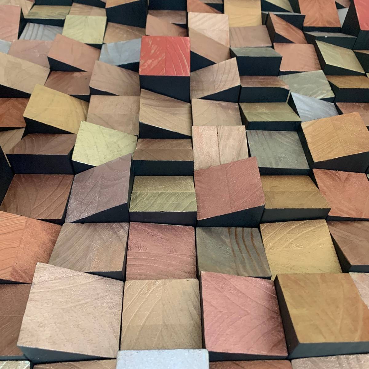 Painted Acoustic Wall Panel – Liquid Metal Finish | One - of - a - Kind Wooden Wall Art - Andrea madeWood Wall Art