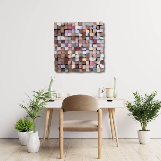 Painted Acoustic Wall Panel – Liquid Metal Finish | One - of - a - Kind Wooden Wall Art - Andrea madeWood Wall Art
